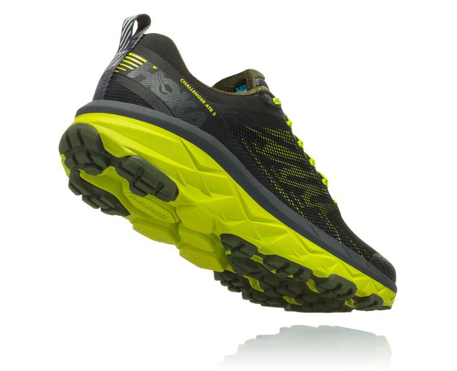 Trail Shoes Mens - Hoka One One Challenger ATR 5 - Black/Green - SPZBTLQ-98